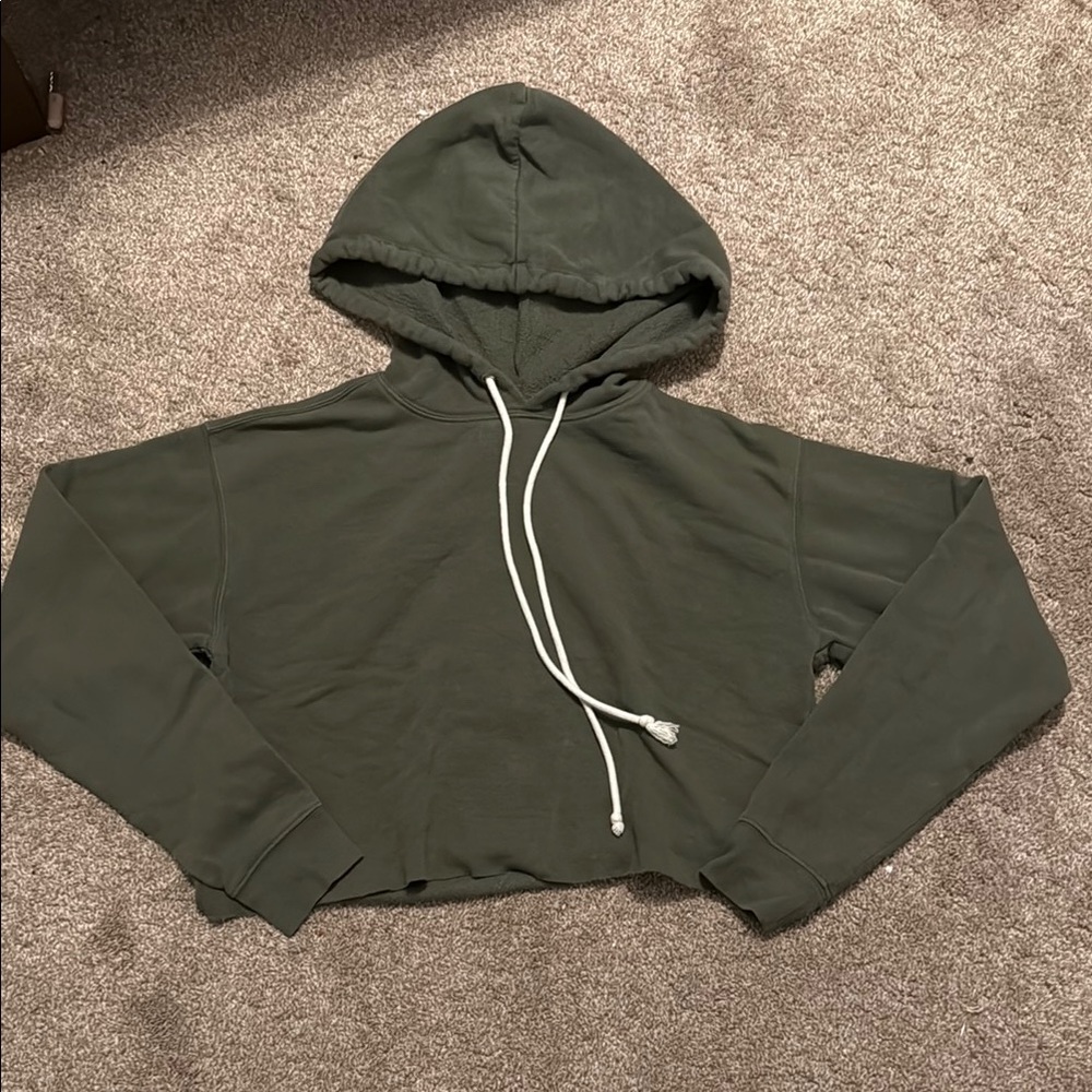 Wild Fable Olive Green Cropped Hoodie